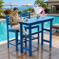 Homy Casa Hdpe Outdoor Bar Table And Chairs Or Stool Set Patio Bar Set Weather Resistant Balcony Garden Furniture