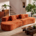 Homylin 108 Curved Corduroy Sectional Sofa 4 Seat Modular Design