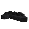 Homylin 112 Curved L Shaped Modular Sofa With Chaise 3 Seat Polyester