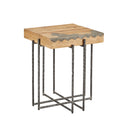 Honeycomb Blue Stone And Pine End Table