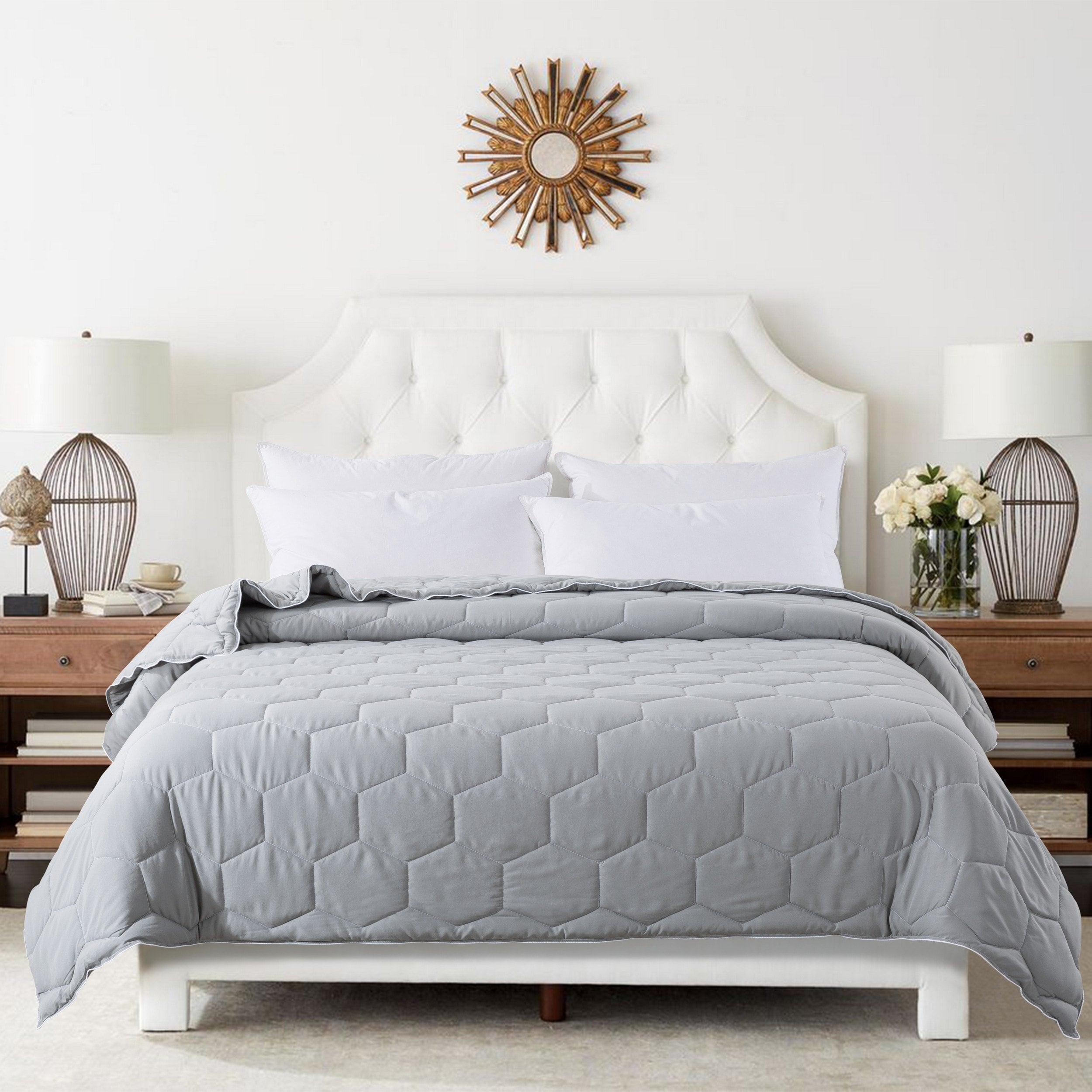 Honeycomb Color Contrast Stitched Down Alternative Blanket