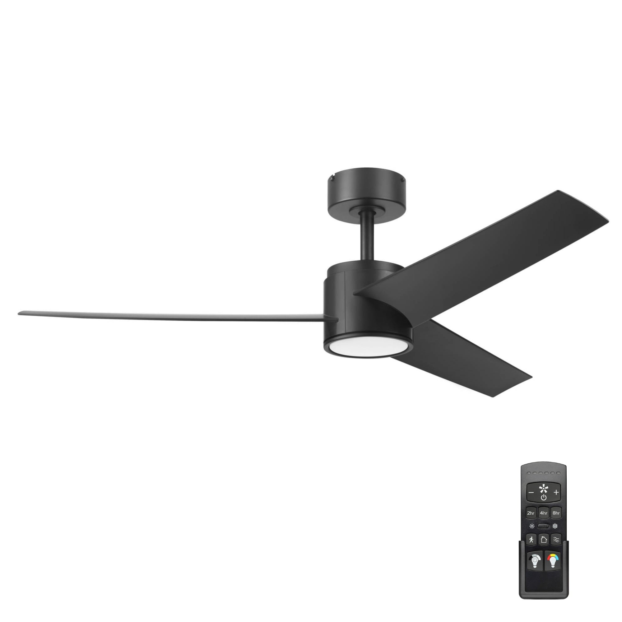 Honeywell Altan 52 Inch Matte Black Damp Rated Ceiling Fan With Dimmable Led Light