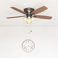 52 Honeywell Glen Alden Oil Rubbed Bronze Hugger Ceiling Fan With 4 Light