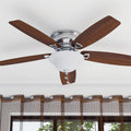 Honeywell Glen Alden 52 Brushed Nickel Low Profile Led Ceiling Fan With Light