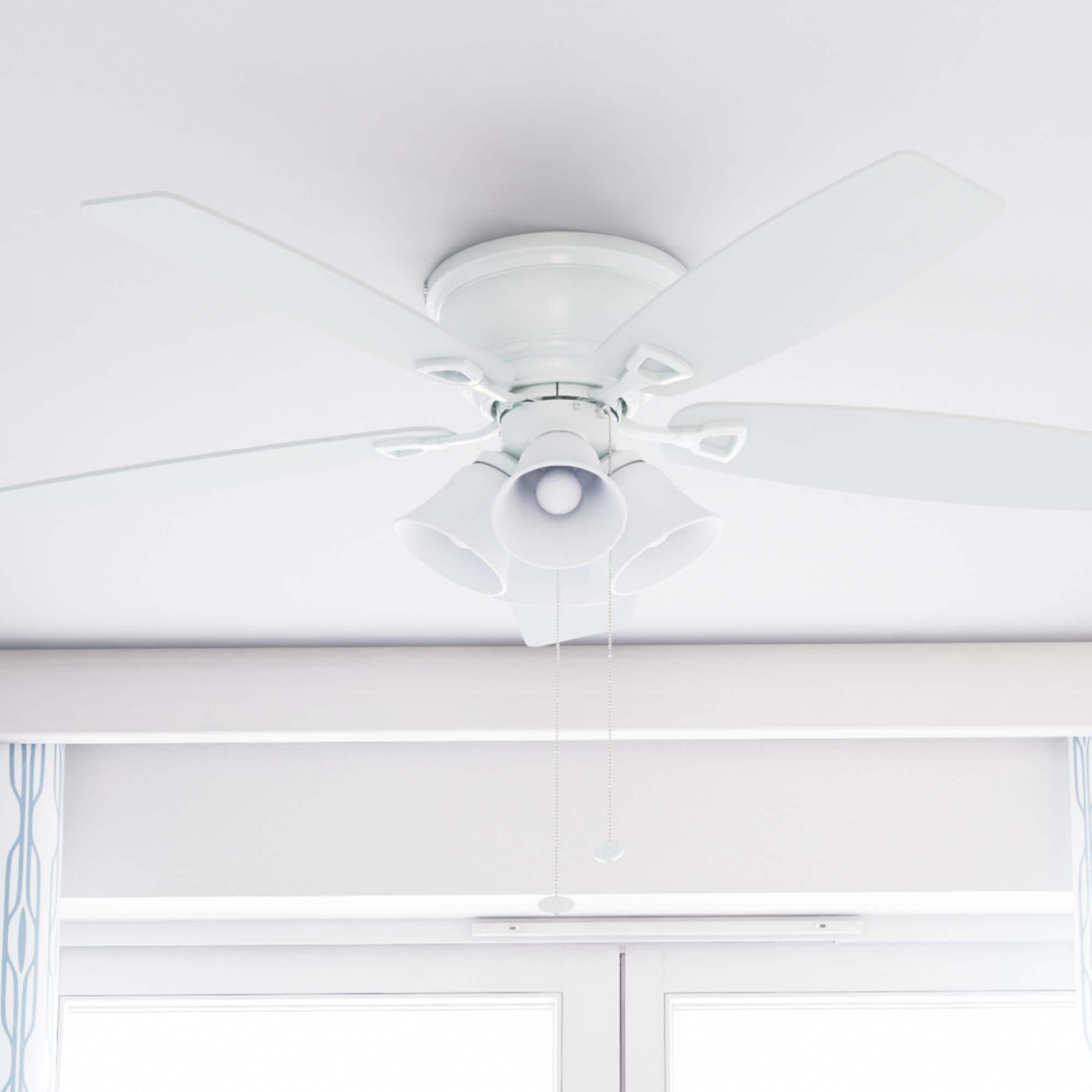 Honeywell Glen Alden 52 White Low Profile Led Ceiling Fan With Light