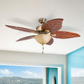 Honeywell Sabal Palm 52 Tropical Led Ceiling Fan With Bowl Light Hand Carved Blades