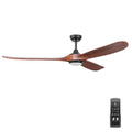 Honeywell Taiga 70 Inch Matte Black Damp Rated Ceiling Fan With Solid Wood Redwood Blades And Adjustable Led Light