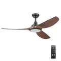 Honeywell Sirro 52 Inch Matte Black With Chocolate Auburn Blades Damp Rated Ceiling Fan With Dimmable Led Light