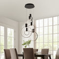 Finesse Decor Chrome Hoops Adjustable Chandelier