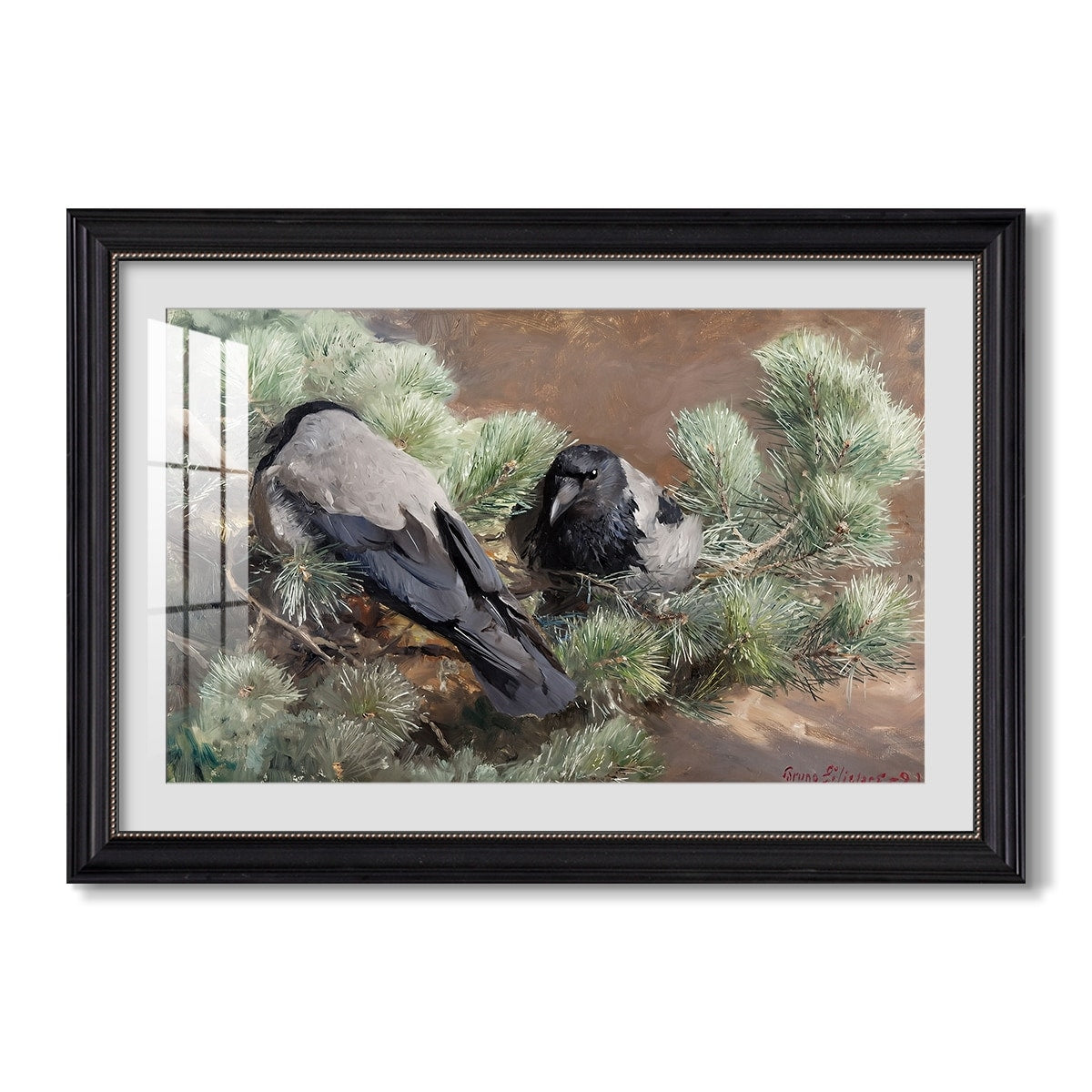 Hooded Crows 1891 Bruno Liljefors Custom Framed Print