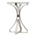 Hooker Furniture 500 50 966 17 1 4 Long Bubble Glass Top Stainless Steel Pedestal Table Chrome