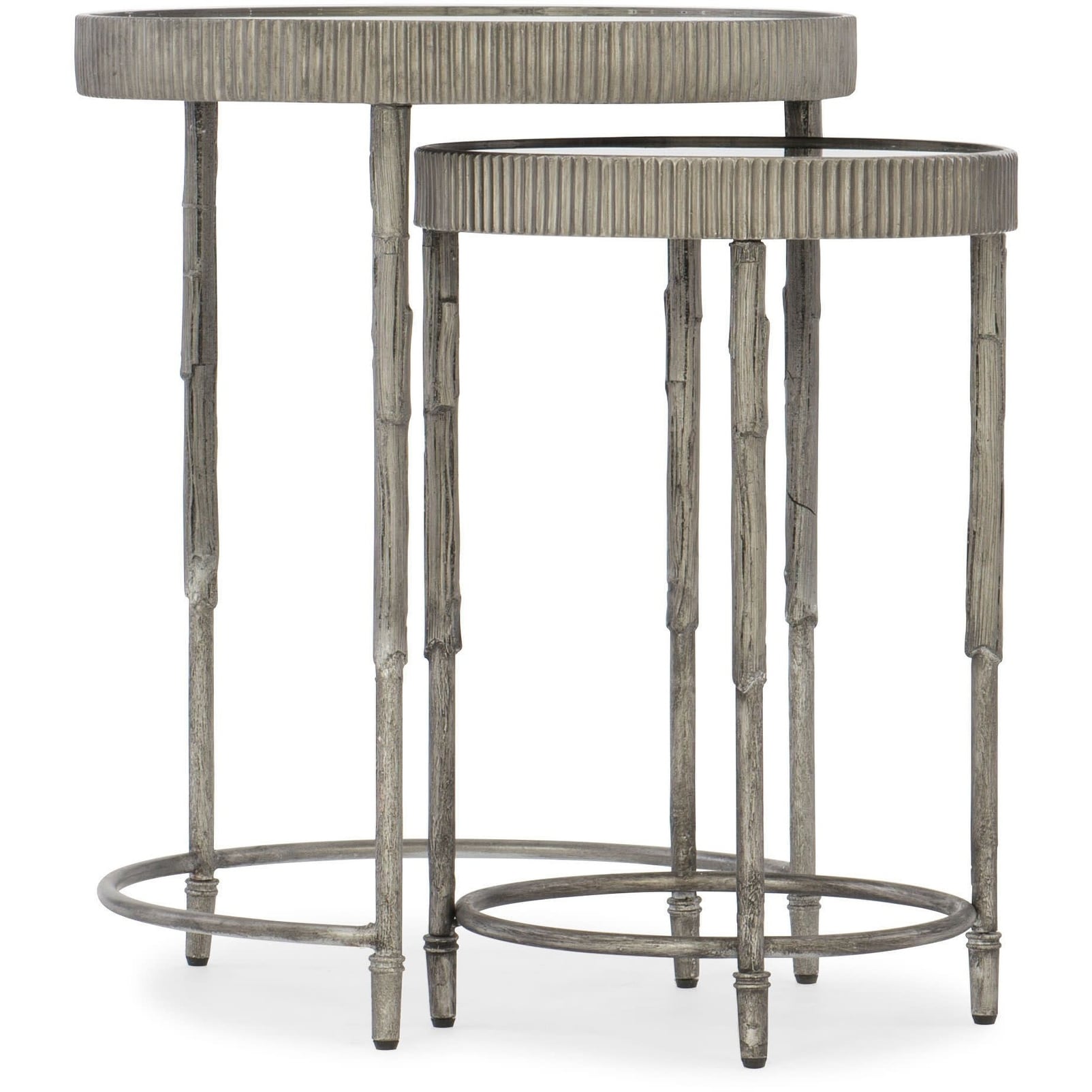 Hooker Furniture 5594 50001 Slv 19 1 2 Diameter Iron Nesting Tables Vintage Silver N A