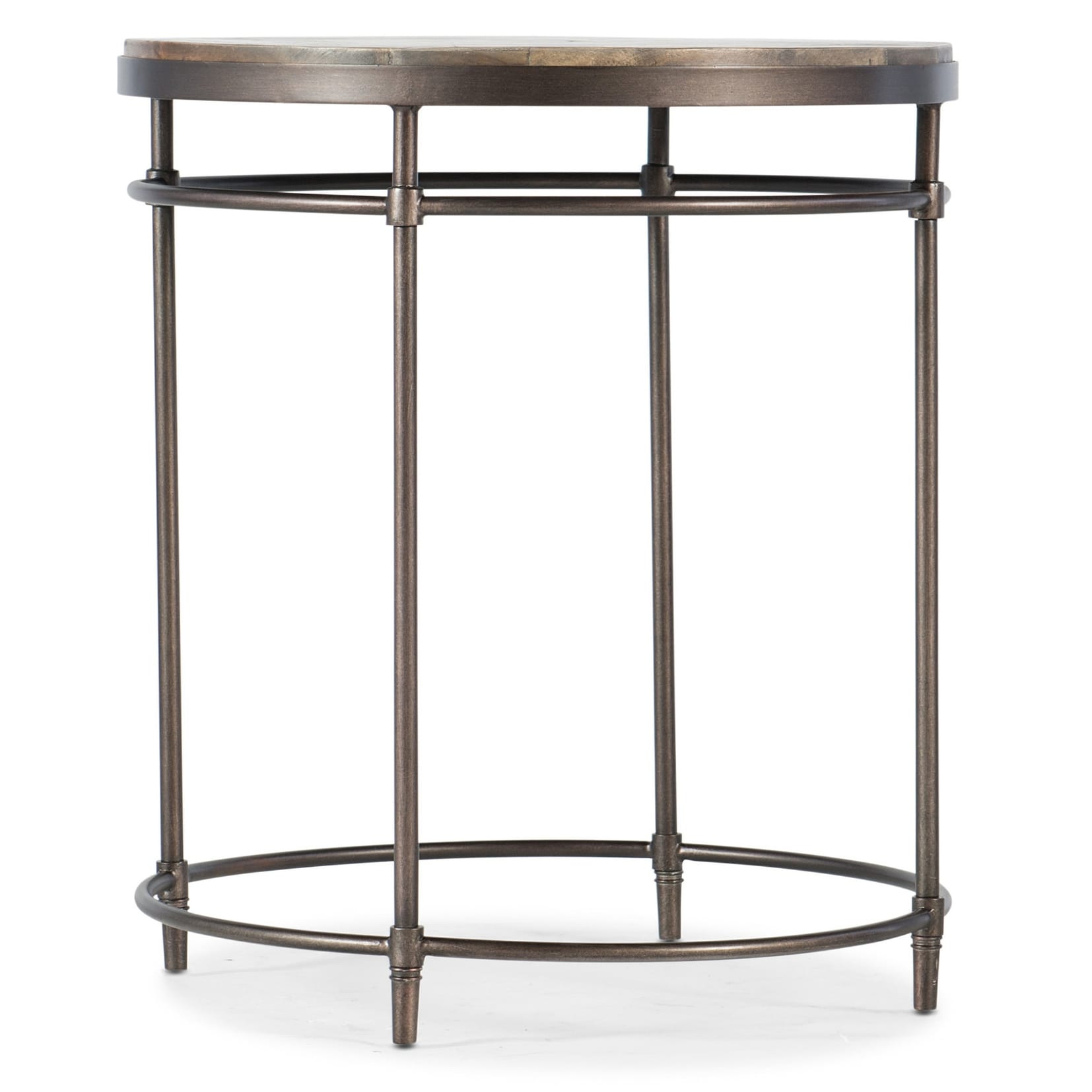 Hooker Furniture 22 Diameter Acacia Wood Top Metal Side Table From Light Wood Metal