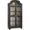 Hooker Furniture 3031 50001 44 Wide Oak Wood Display Cabinet From The Sanctuary Collection Distressed Ebony With Silver