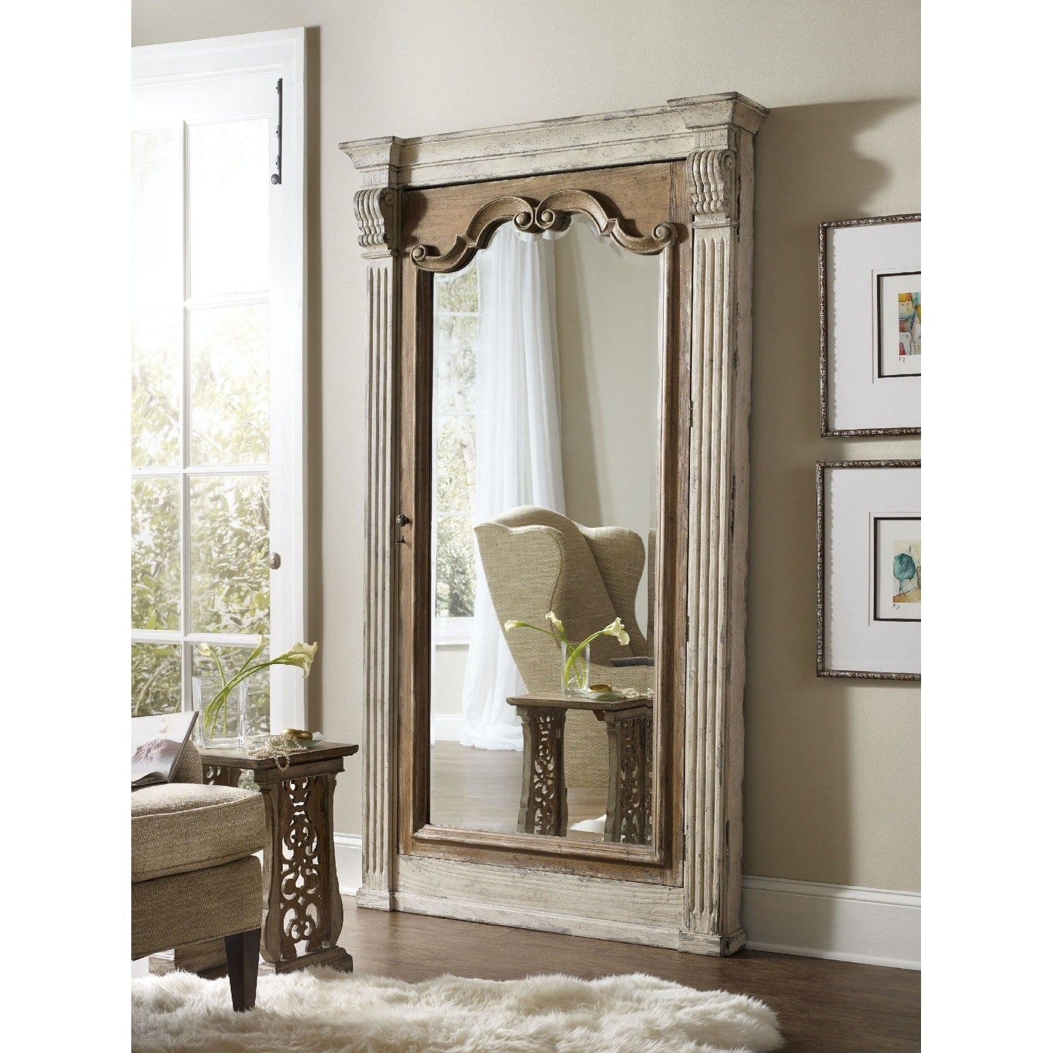 Hooker Furniture 5351 50003 47 Wide By 84 Tall Hardwood Jewelry Mirror From The Chatelet Collection Paris Vintage