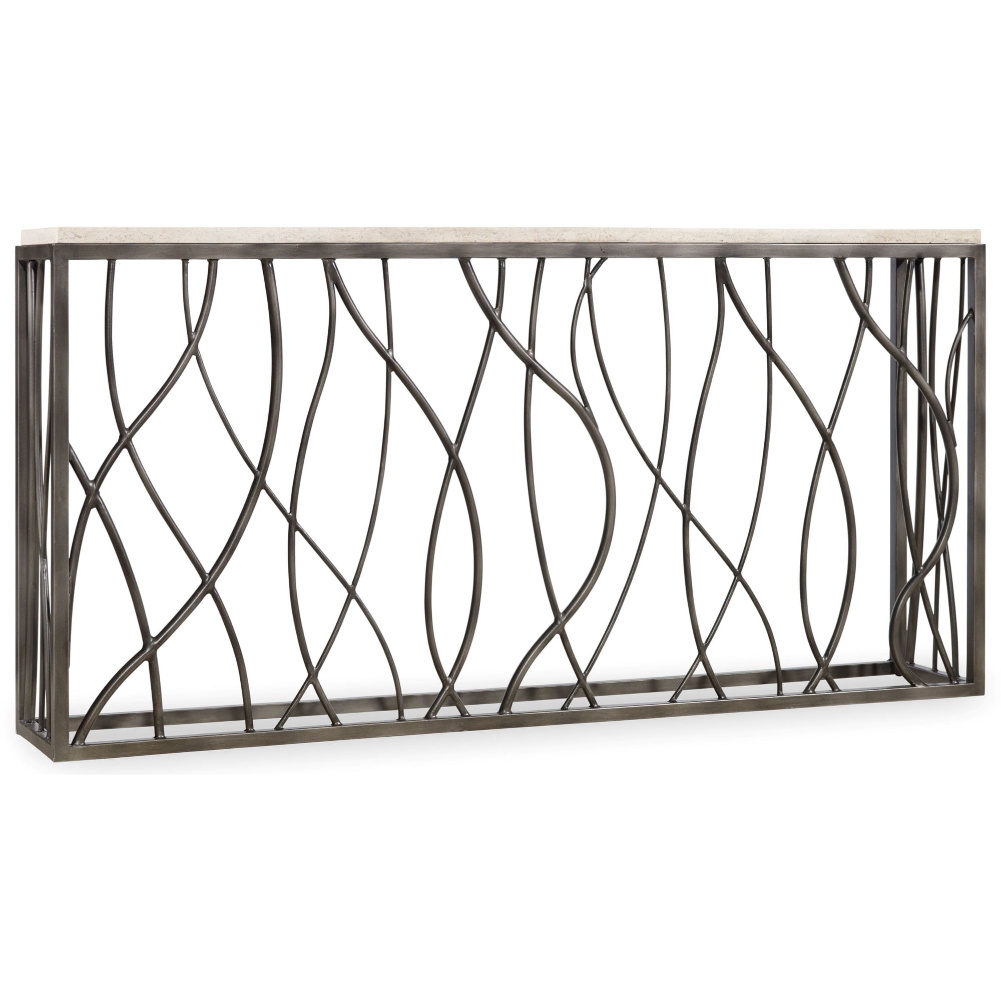 Hooker Furniture 5373 80151 68 Long Steel And Marble Console Table From The Tubular Collection Vintage Steel