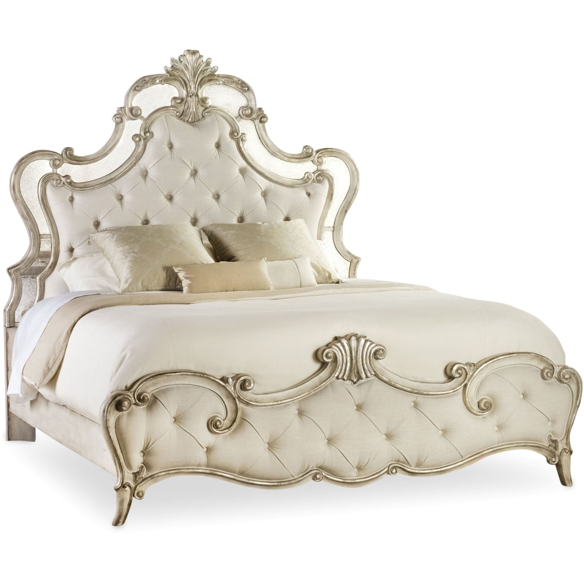 Hooker Furniture 5413 90850 Queen Hardwood Panel Bed Frame From The Sanctuary Collection Bardot Silver
