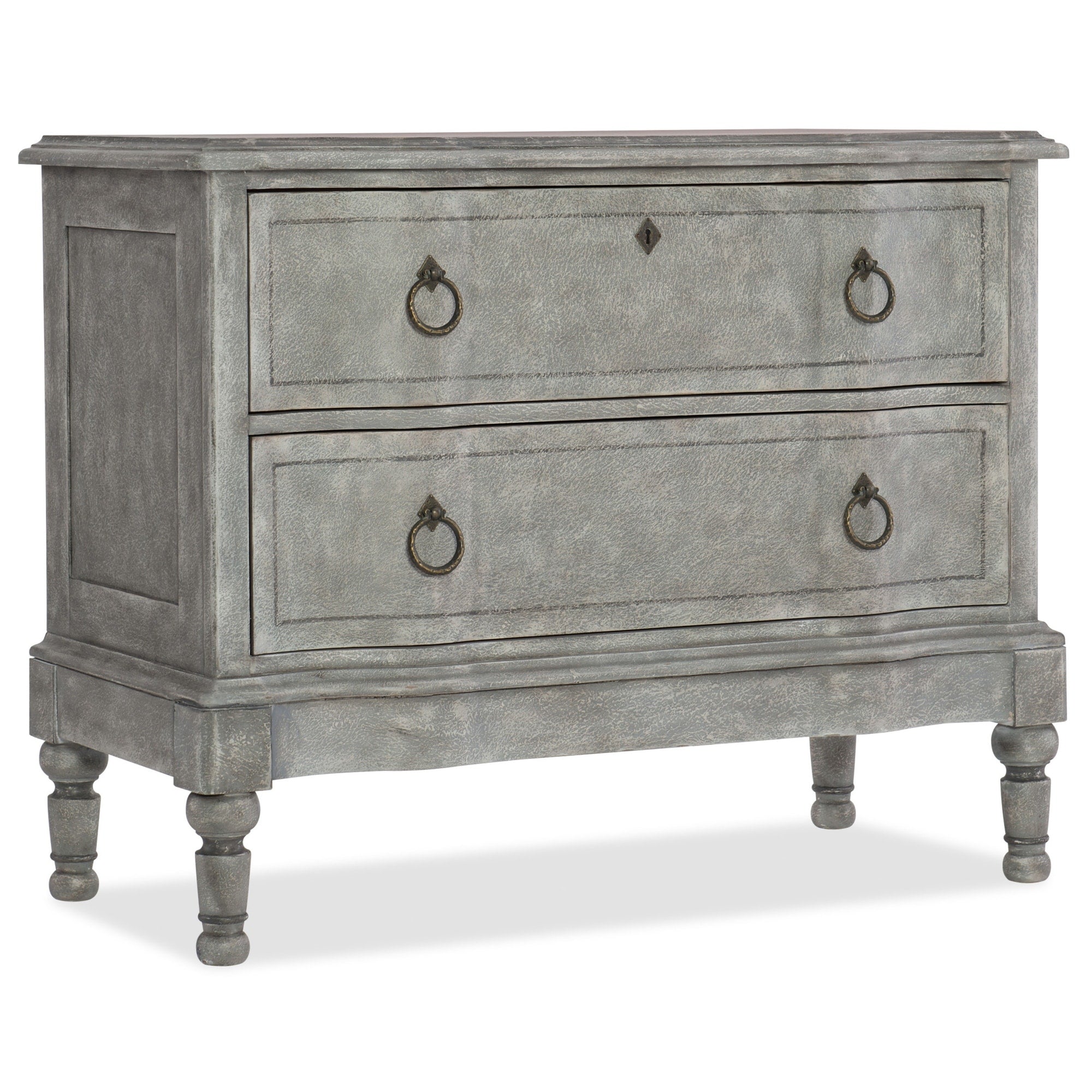 Hooker Furniture 5750 90017 3 Verbena 40 Wide 2 Drawer Poplar Wood Nightstand From The Boheme Collection Stonewash