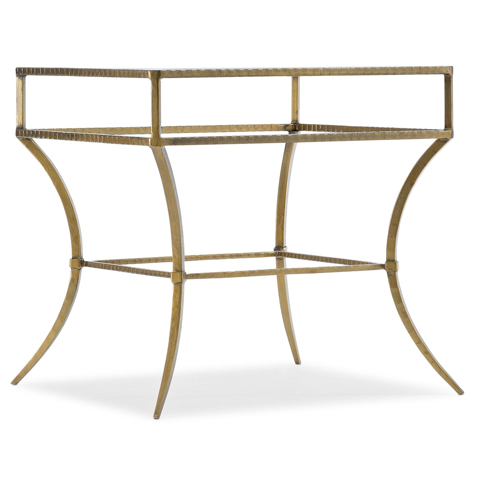 Hooker Furniture 5846 80113 5846 80 26 Wide Glass Top Iron End Table Gold