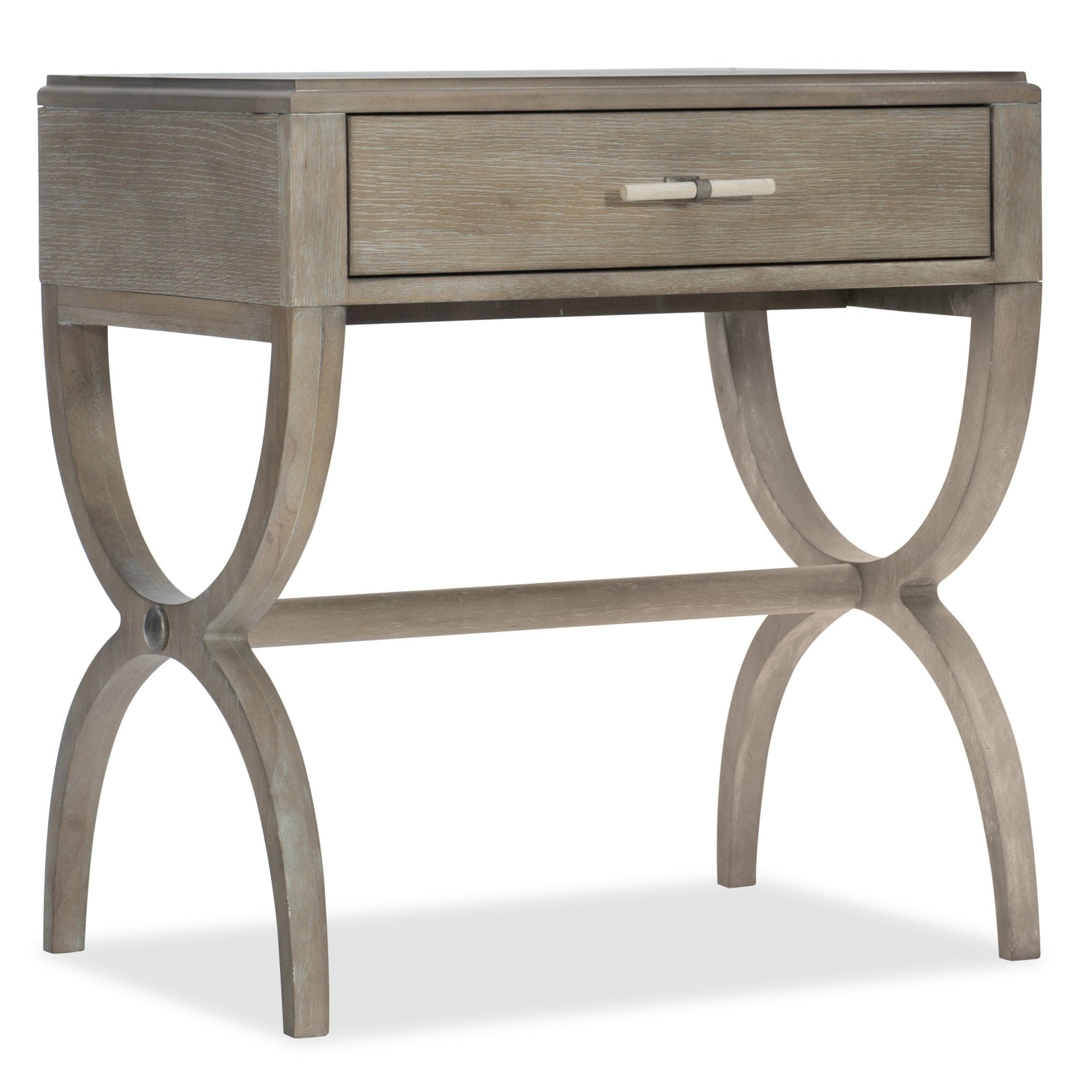 Hooker Furniture 6050 90015 28 Wide 1 Drawer Oak And Rubberwood Nightstand From The Affinity Collection Greige