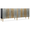 Hooker Furniture 638 85435 Apollo 92 Wide 2 Shelf Poplar Wood And Aluminum Accent Cabinet From The Melange Collection