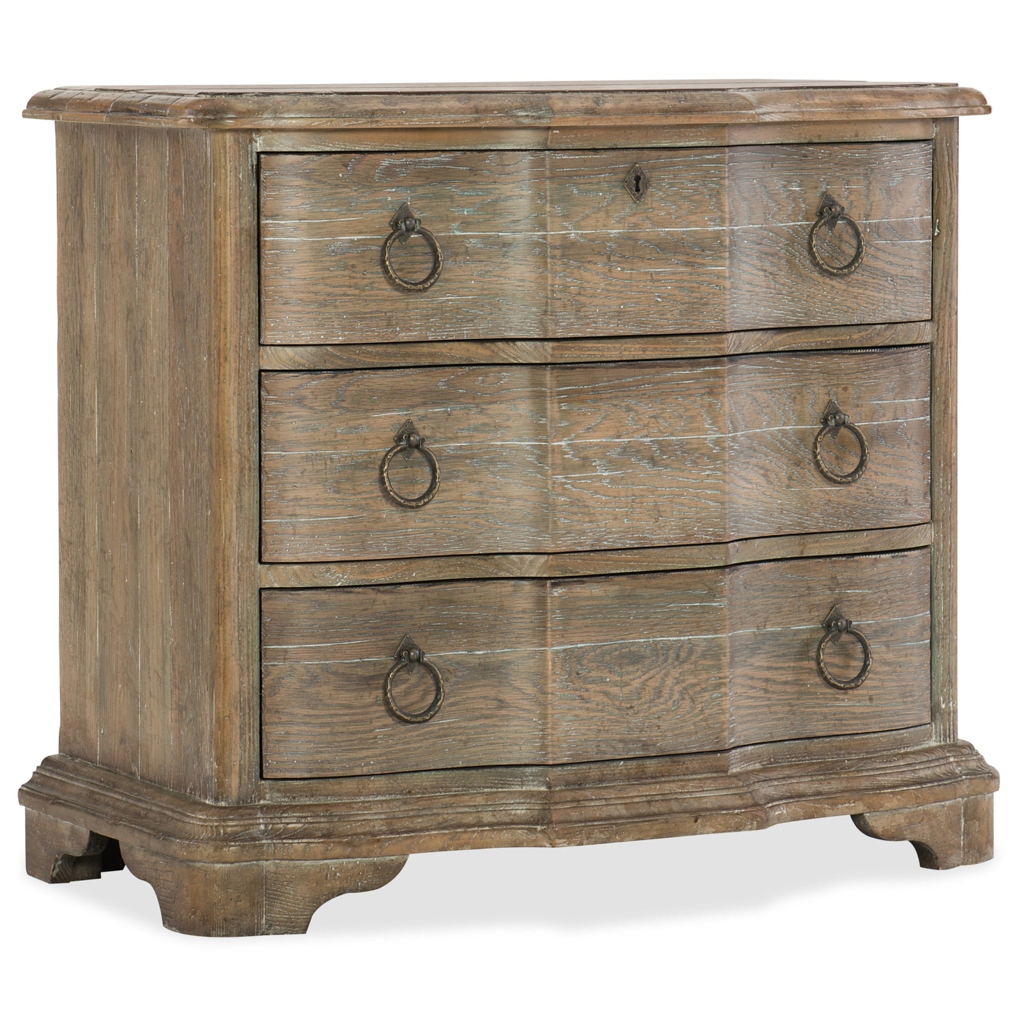 Hooker Furniture 5750 90016 Bastogne 34 3 4 Wide 3 Drawer Poplar Wood Nightstand From The Antique Milk