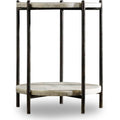 Hooker Furniture 638 50267 18 1 2 Wide Metal And White Onyx Accent Table From The Melange Blythe Collection Black