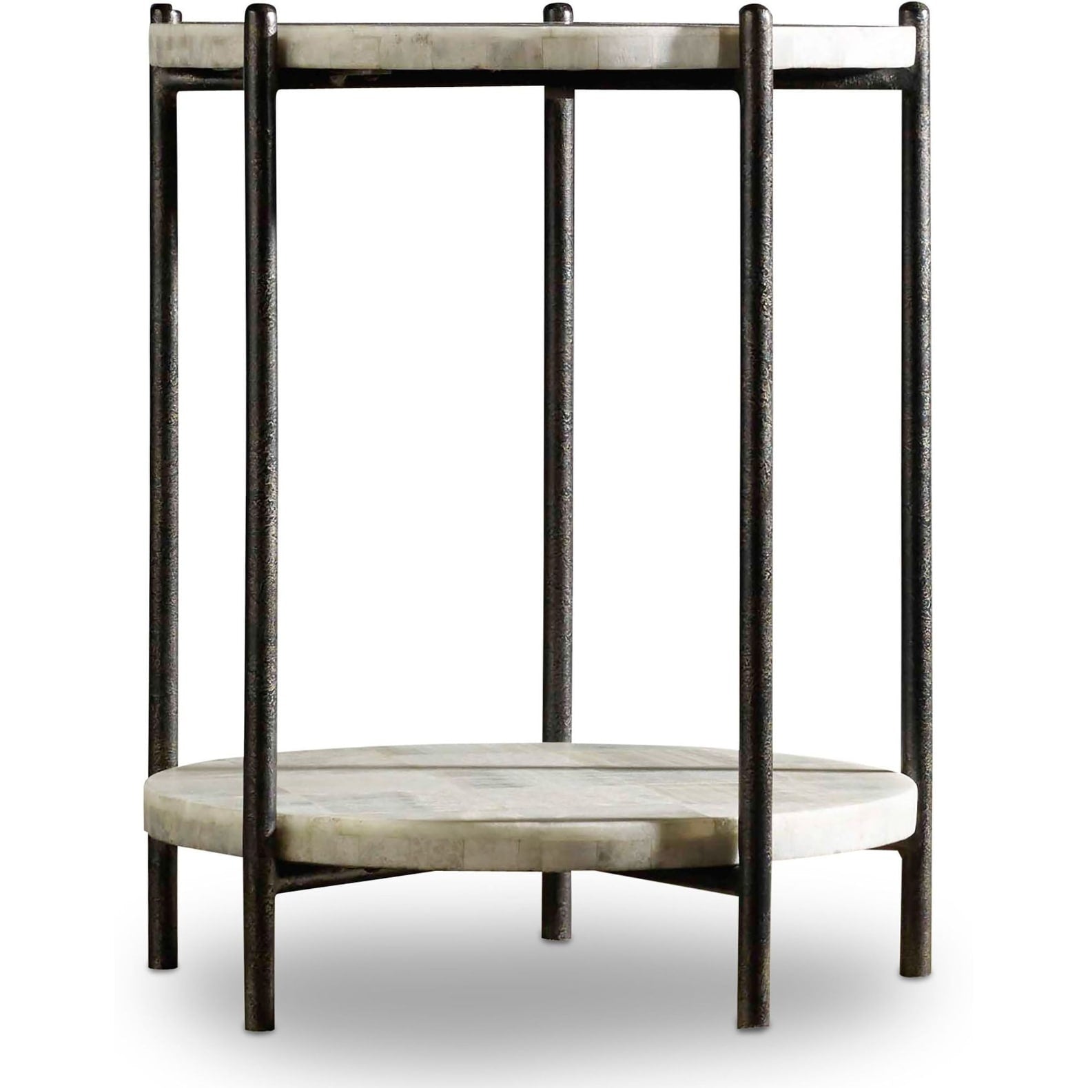 Hooker Furniture 638 50267 18 1 2 Wide Metal And White Onyx Accent Table From The Melange Blythe Collection Black