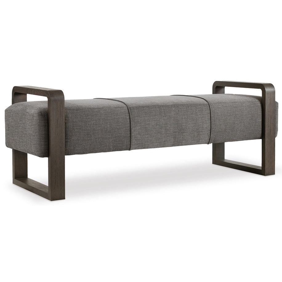 Hooker Furniture 1600 50006 Dkw Curata 60 Wide Rubberwood Framed Polyester Bench Midnight Brown Edward Graphite