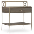 Hooker Furniture 5990 90116 Dkw Elixir 25 Wide Metal And Rubberwood Nightstand Soft Gray Champagne