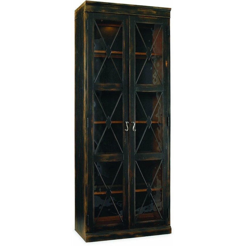 Hooker Furniture 3005 50001 32 3 4 Wide Oak Wood Display Cabinet From The Sanctuary Collection Rubbed Ebony