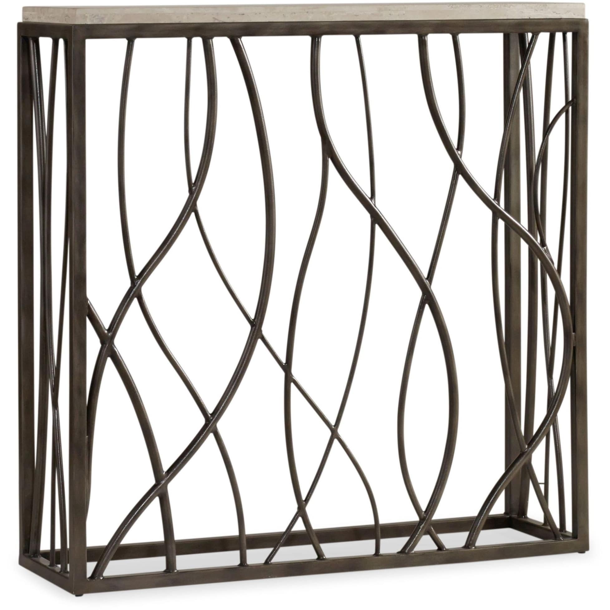Hooker Furniture 5373 85001 40 Long Metal And Marble Console Table From The Tubular Collection Vintage Steel