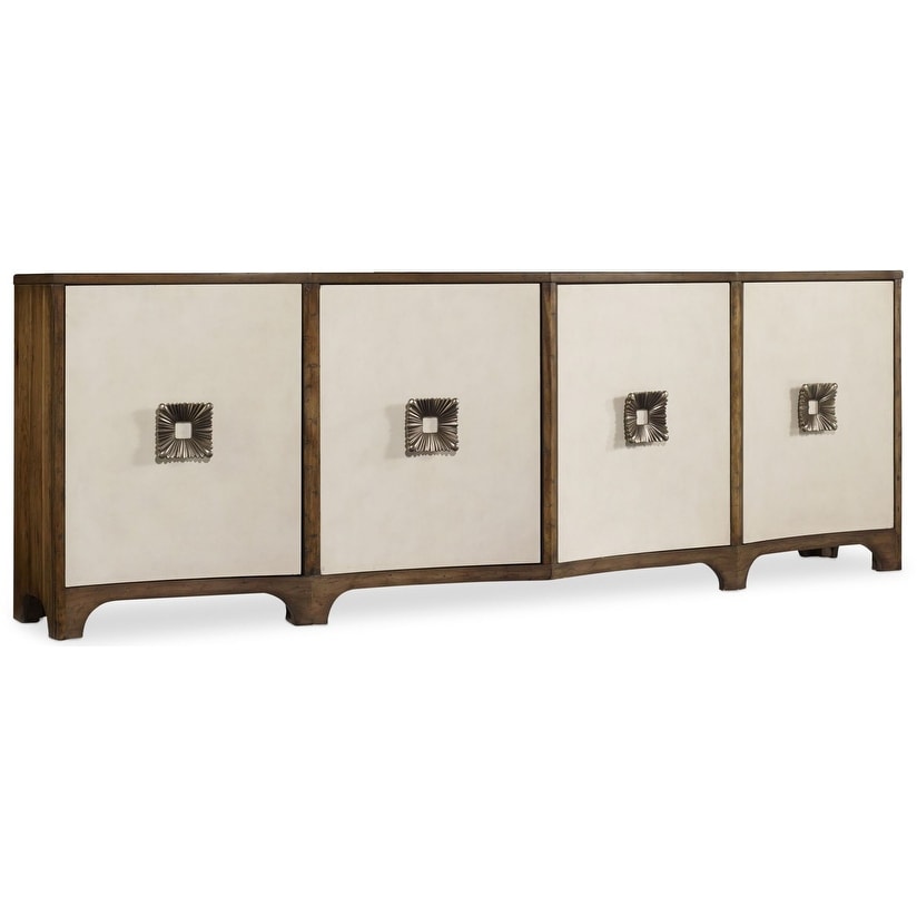 Hooker Furniture 638 85181 92 1 4 Wide Hardwood Media Cabinet From The Melange Collection Contrast Pecan And Cream