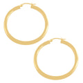 Hoop Earrings 14K Yellow Gold Bead Earrings 3 X 30 Mm Made In Italy 1.25 Inch By Joelle Collection