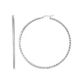 Hoop Earrings With Twist Texture In Sterling Silver