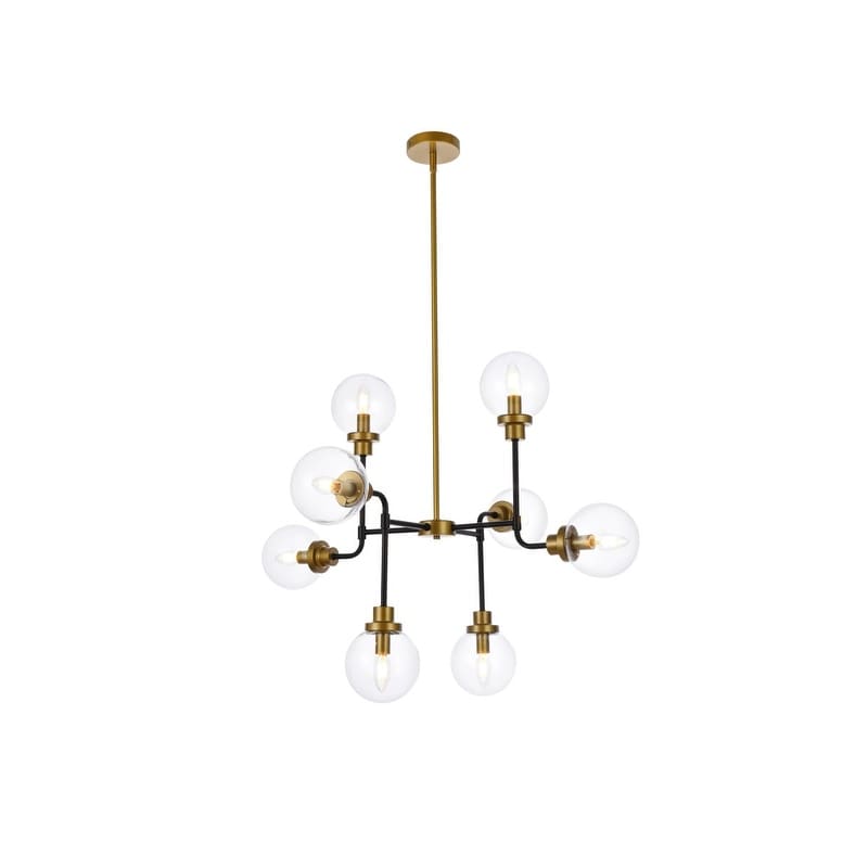 Hope 8 Light Pendant In With Clear Shade 36 Inch