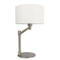 Horizon Brushed Nickel Table Lamp With On Off Switch Curved Metal Base Linen Shade