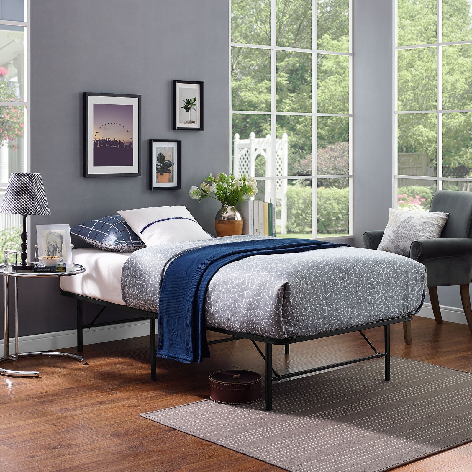 Brown Horizon Stainless Steel Bed Frame