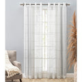 Horizon Stripe Textured Semi Sheer Grommet Curtain Panel