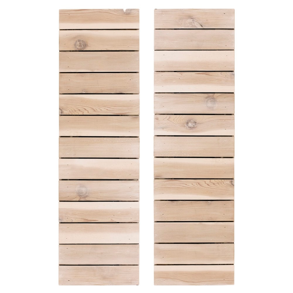 Horizontal Slat Board Batten Exterior Shutters Pair