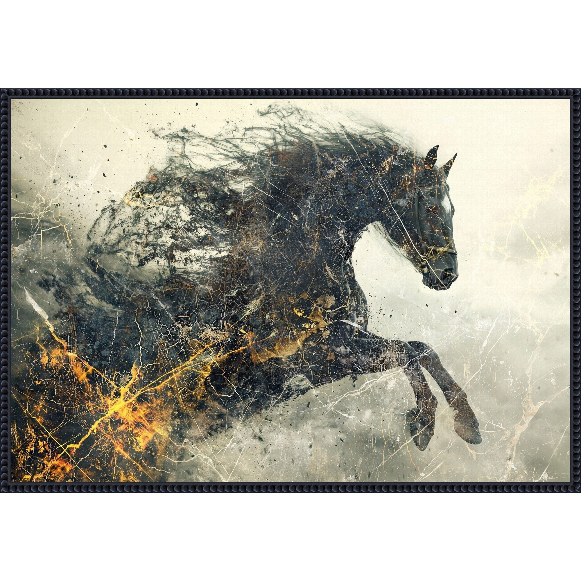 Horse No 15 By Rafal Kulik Framed Canvas Wall Art Print