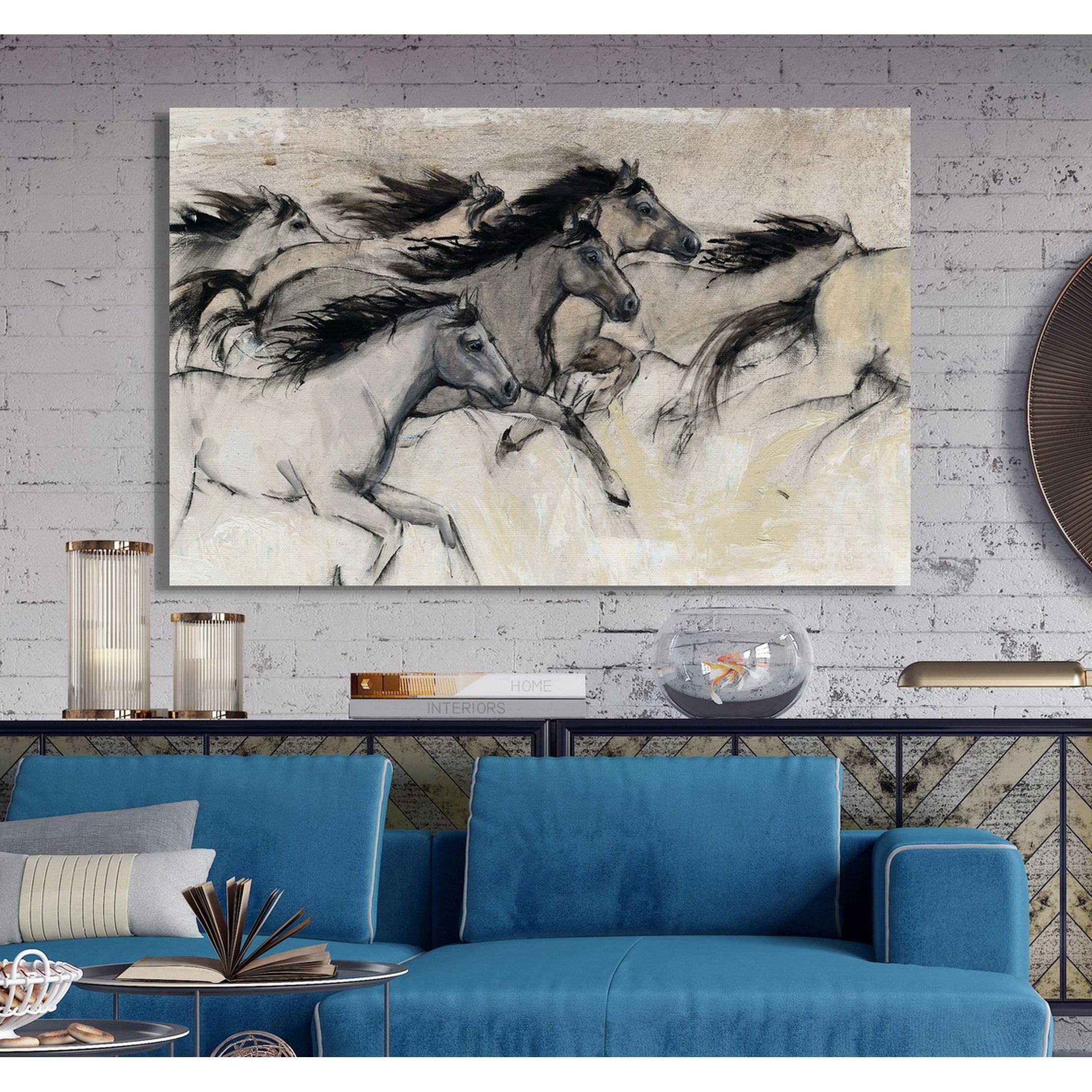 Horses In Motion I Premium Gallery Wrapped Canvas