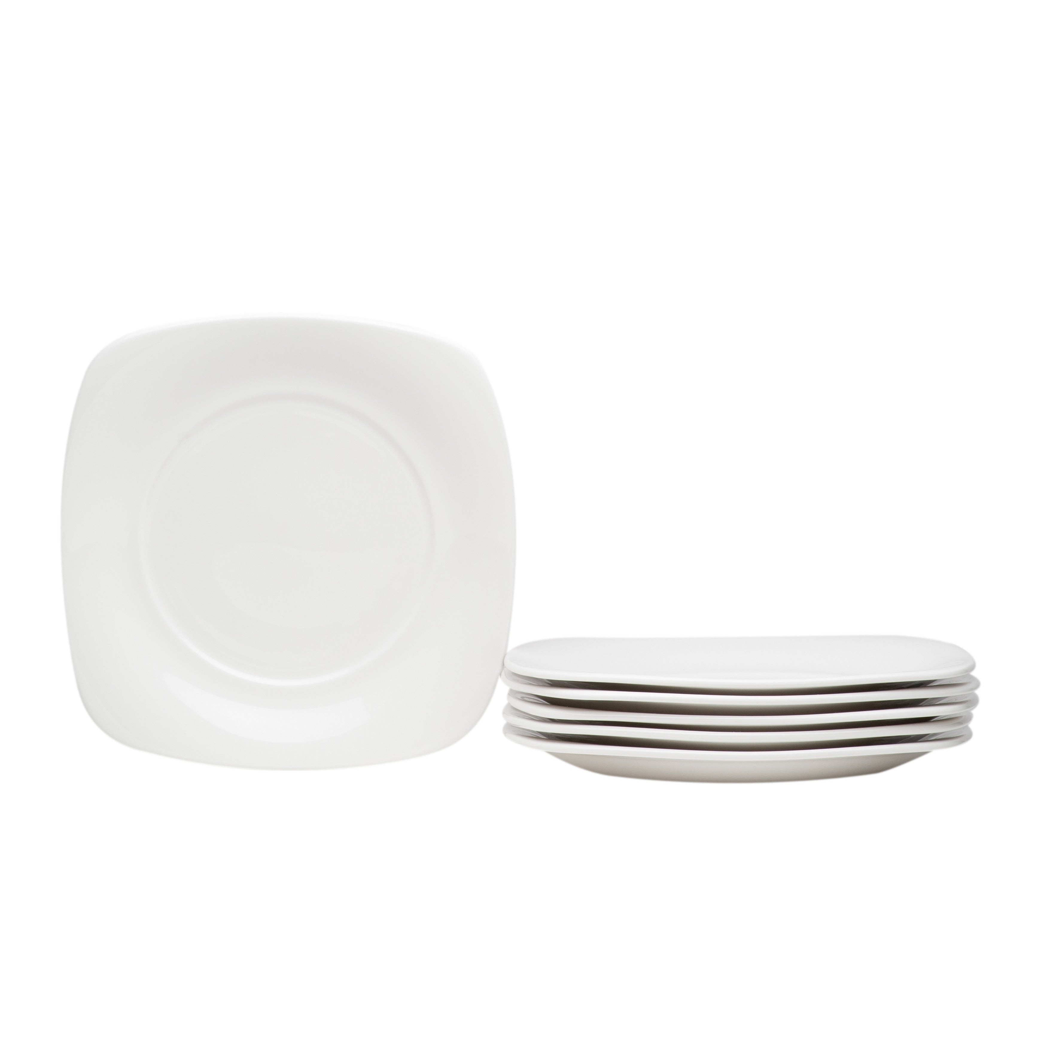 Hospitality White Square Salad Plate Set Of 6