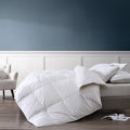 Hotel Grand Oversized 500 Thread Count Damask Stripe White Down Comforter