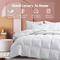 Puredown Year Round Down Comforter With White Striping And 100 Cotton Cover
