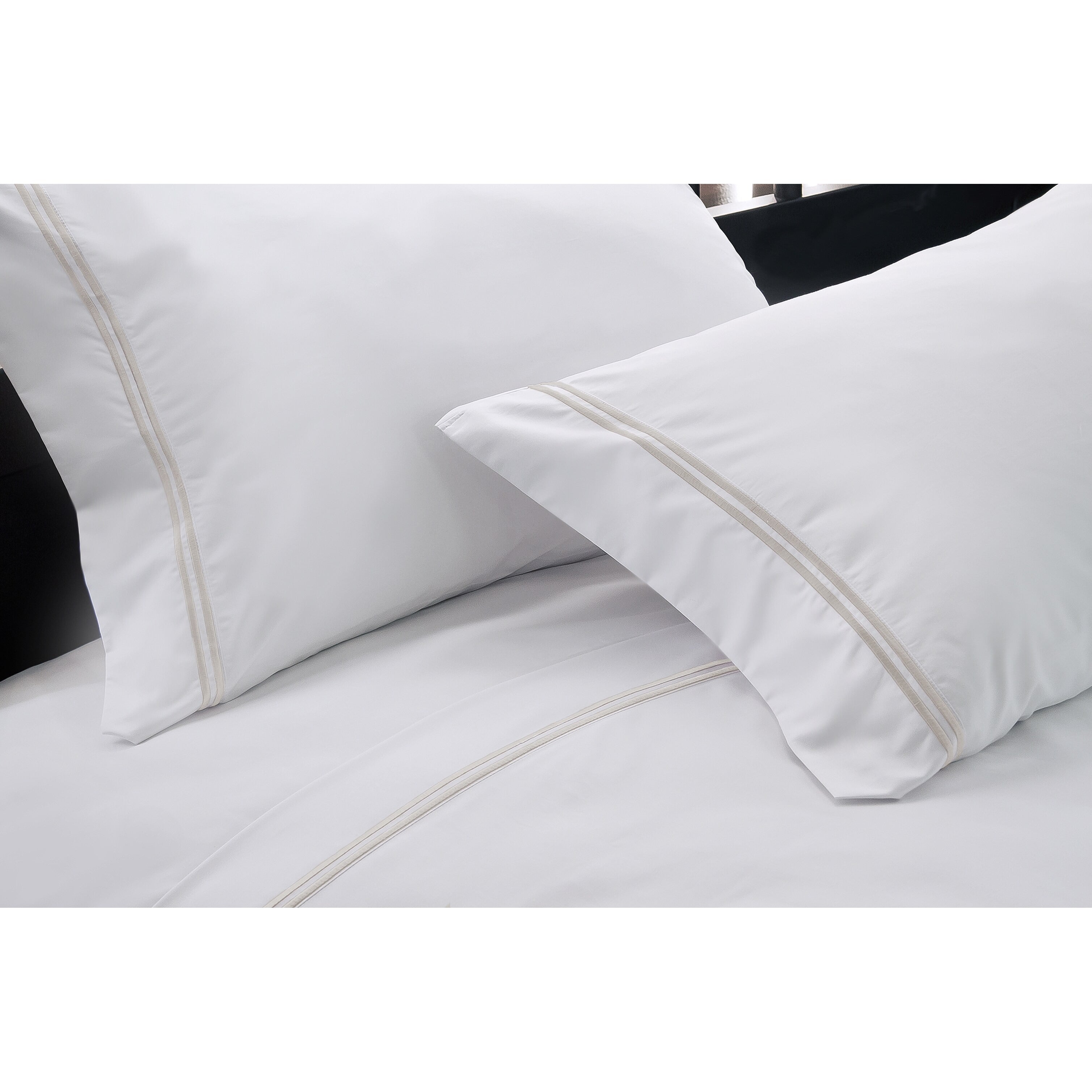 Elle 4 Piece 1200 Thread Count Cotton Rich Embroidery Sheet Set