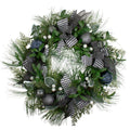 Houndstooth And White Berries Artificial Christmas Wreath 24 Inch Unlit