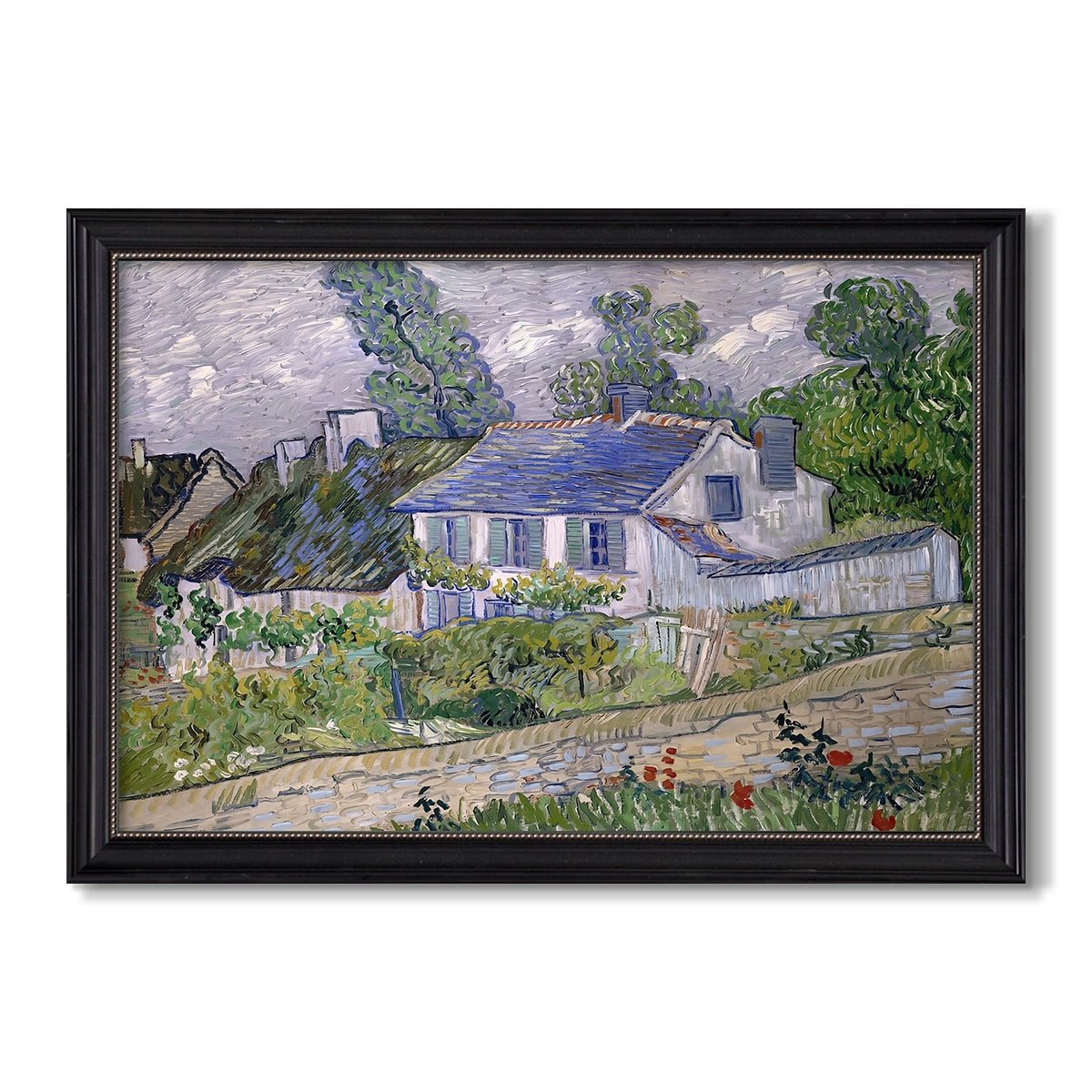 Houses In Auvers 1890 Vincent Van Gogh Custom Framed Canvas