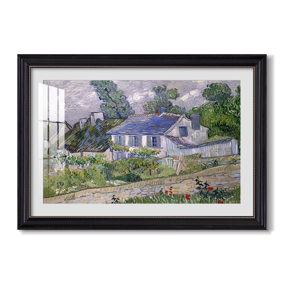 Houses In Auvers 1890 Vincent Van Gogh Custom Framed Print