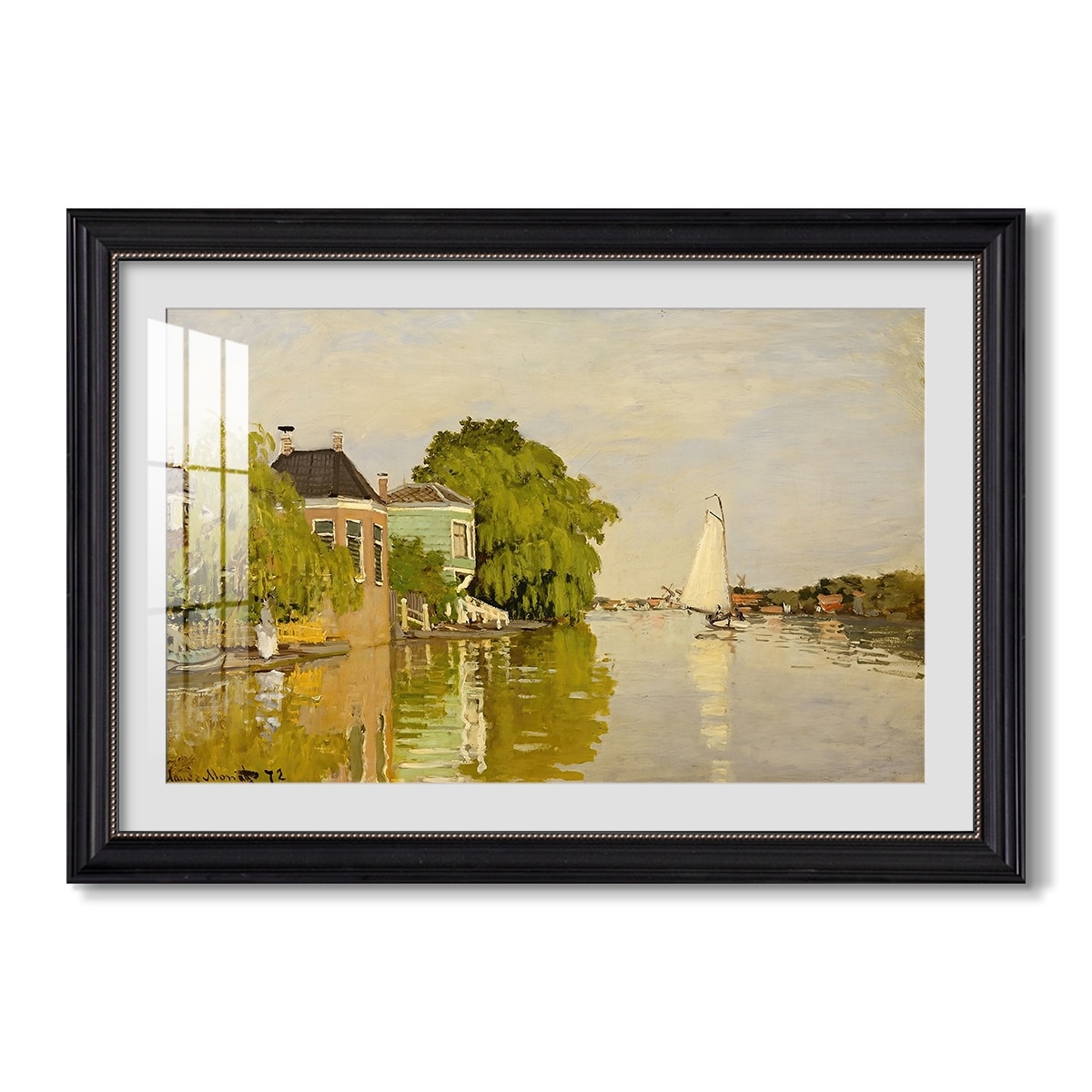 Houses On The Achterzaan 1871 Claude Monet Custom Framed Print